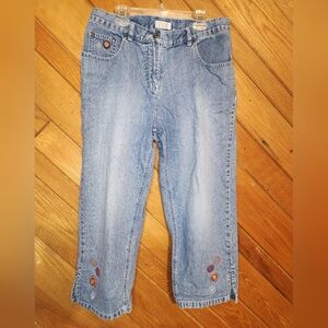 Christopher & Banks denim flower capris size 6